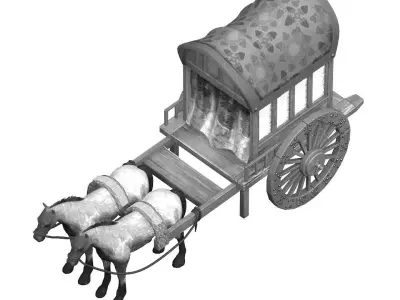 Game Traffic - Red Buggy 06 3D model