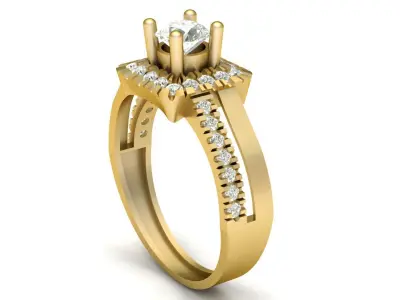 LUXURY FILIGREE DIAMOND RING FOR WOMEN 3D PRINTABLE MODEL 3D print model