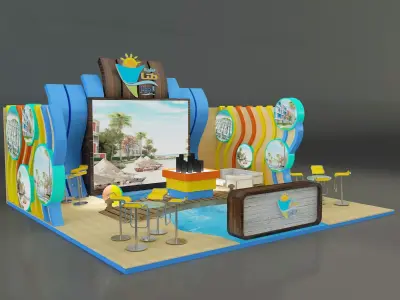 Booth Exhibition Stand a163b 3D model