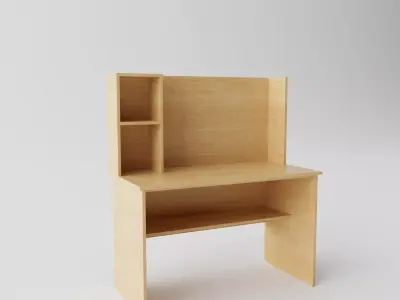 DIY Study Desk Low-poly 3D model