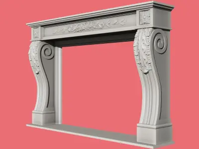 Bow and Arrow fireplace mantel 3D model