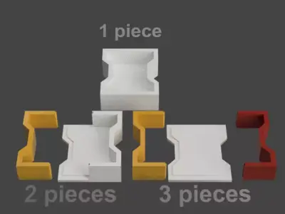 interlock planter and  mold for concrete 3D print - CNC 3D print model