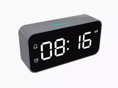 Digital Desktop Clock Low-poly 3D model