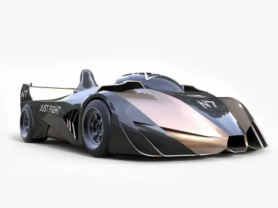 Futuristic Superkart Low-poly 3D model