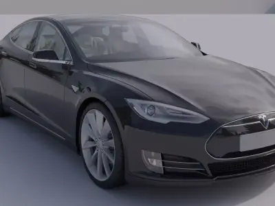 Tesla Model S 3D model High quality Interior 3D model Low-poly 3D model