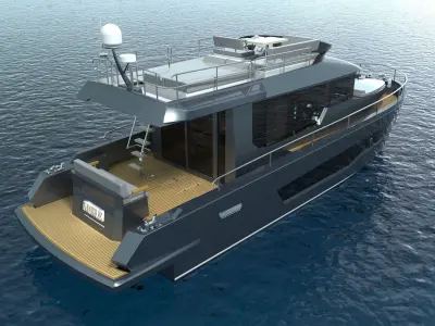 14 m Trawler Motor yacht 3D model