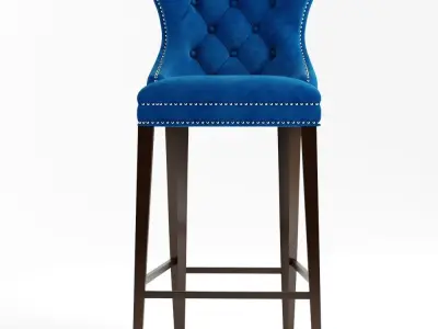 Milano Velvet Tufted Barstool 3D model