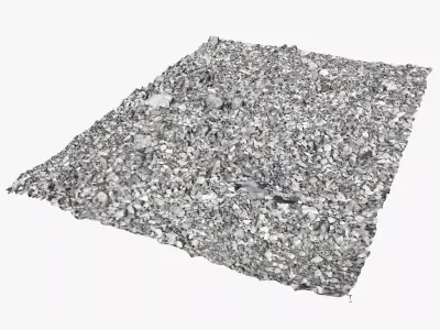 Gravel rug made of Low-poly 3D model