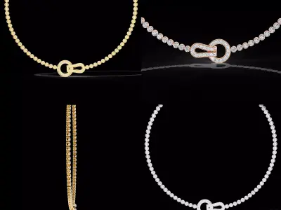 Luxury Round Link Chain Necklace With Clasp CAD Design 3DM 3D print model