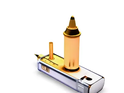 Luxury Gold and Silver Vape Pen Low-poly 3D model