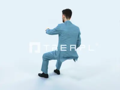 Posture 20L Driver Driving Sitting Elegant Man Low-poly 3D model