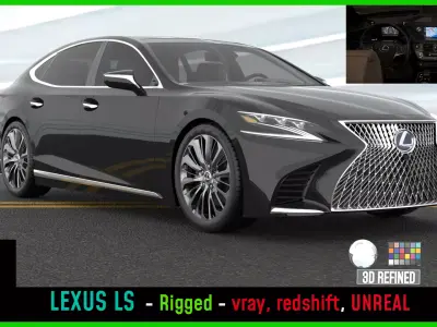 LEXUS IS -Rigged and Render Ready-unreal-vray-redshift Low-poly 3D model