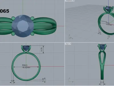 Engagement ring 3D print model