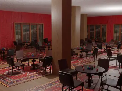 Coffee Shop Low-poly 3D model