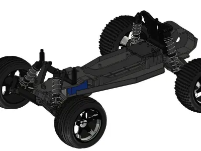 Traxxas 1 10 Scale Rustler 2WD Stadium Truck Chassis 3D model