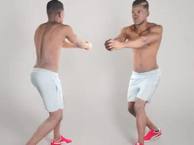 African guy playing volleyball 338 Low-poly 3D model