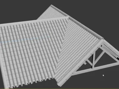 wood frame construction Low-poly 3D model