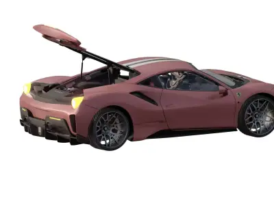 FERRARI 488 with interior 3D model