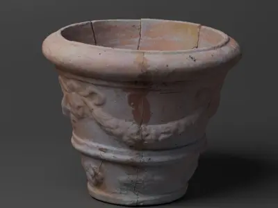 Old cracked vase 3D model