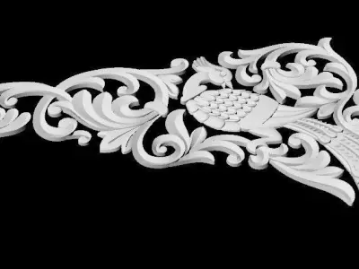 Central decor ornament for furniture 3D model 940