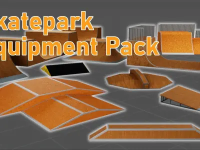 Skatepark Equipment 3D Model Pack Low-poly 3D model