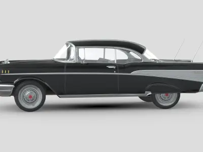 Chevrolet Bel Air 1957 Black Low-poly 3D model