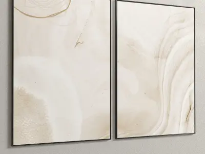 Plaster Two Photo Frame E-34 Low-poly 3D model