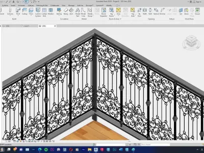 Classic Railing Revit Family type 012 3D model