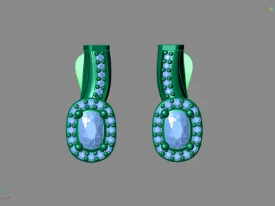 Women Earrings 3DM STL Womens Earring Renders 3D print models   3D print model 18