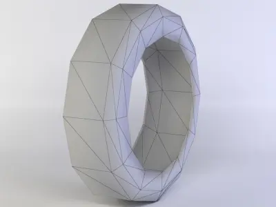 Black tire Low-poly 3D model purchase