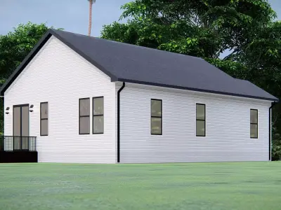 American Wooden  Farmhouse Barndominium  Country Home Exterior 3D model