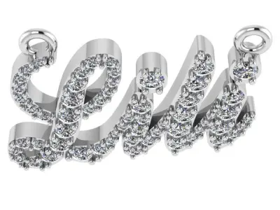 Lili Name Diamond Pendant 0116 3D print model