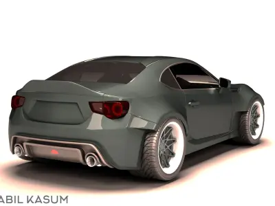 Subaru BRZ RocketBunny Low-poly 3D model