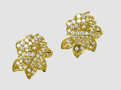 Diamond Rose Hip Hop Earring 3D print model