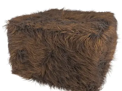 3d model of fur pouf Carito 3D model