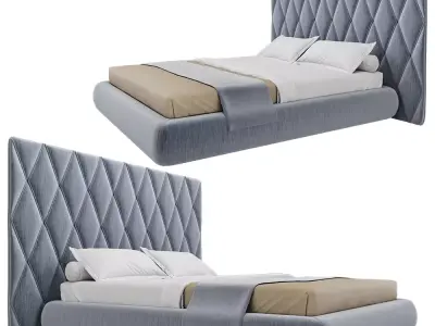 Ivonne Royal Diamond Tufted Upholstered Bed 3D model