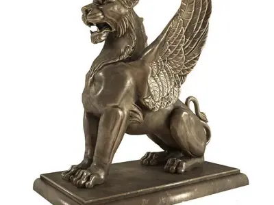 Wing Lion Statue 3D model