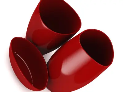 Red Vases 3D model