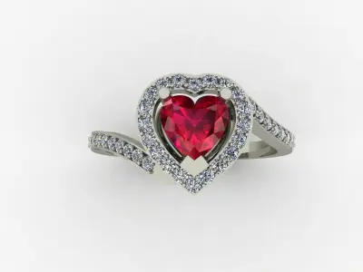 contrarie heart ring 3D model