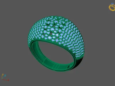 STL 3DM Print Ready Women Diamond Ring Lightweight Printable  3D print model 172