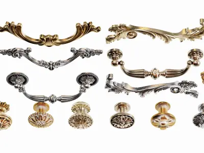 Classic furniture handles 01 3D model