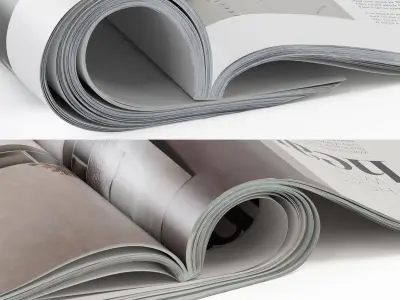 magazines rolled 3D model