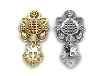 Women Fashion Earrings 3d Printable Model 3D print model