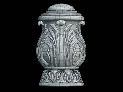 Carved cone Low-poly 3D model