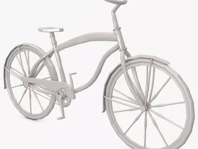 Bicycle in Low Poly Style Low-poly 3D model