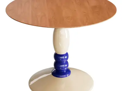 Dining table Zara Round Metal Wooden table 3D model