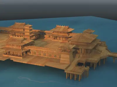 Chinese palace 3D model purchase
