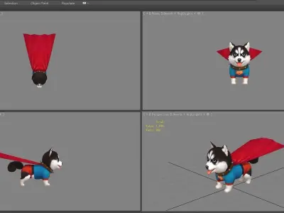 Cartoon puppy - Super Dog Low-poly 3D model