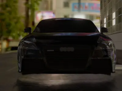 AUDI TT RS night rainy street 3D model