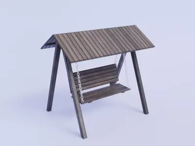 Garden swing Low-poly 3D model